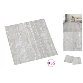 vidaXL PVC-Fliesen Selbstklebend 55 Stk. 5,11 m2 Grau