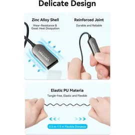 Vention Bluetooth USB-Audioempfänger für das Auto - Grau
