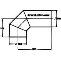 Buderus Abgasbogen 1.DN146, 2.DN153 2 mm, ohne Tür, für