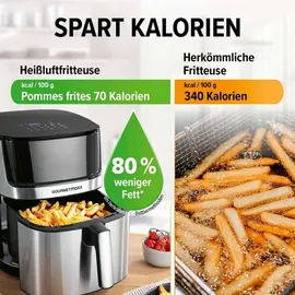 GOURMETmaxx Heißluftfritteuse 7,5l schwarz/silber