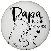 Speecheese Papa Bär Geschenk Magnet rund mit Flaschenöffner rund