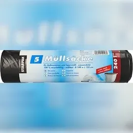 Papstar Starpak Müllsäcke, LDPE 240 l 125 cm x 100 cm schwarz 45 Stück