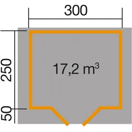 Weka Gartenhaus 209 3 x 2,5 m graphitgrau