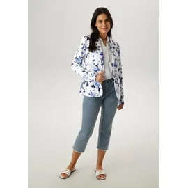 Aniston SELECTED Jerseyblazer floral Blau/Weiß 46