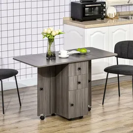 Homcom Küchentisch 120 x 60 x 76,5 cm dunkelgrau