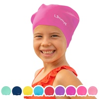 Limmys Premium Badekappe Kinder, badehaube Kinder - Langes und kurzes Haar Schwimmkappe Kinder und Badekappe für Mädchen Jungen – Hochwertige Qualität, Dehnbare & Bequeme Badekappe (L, Rosa)