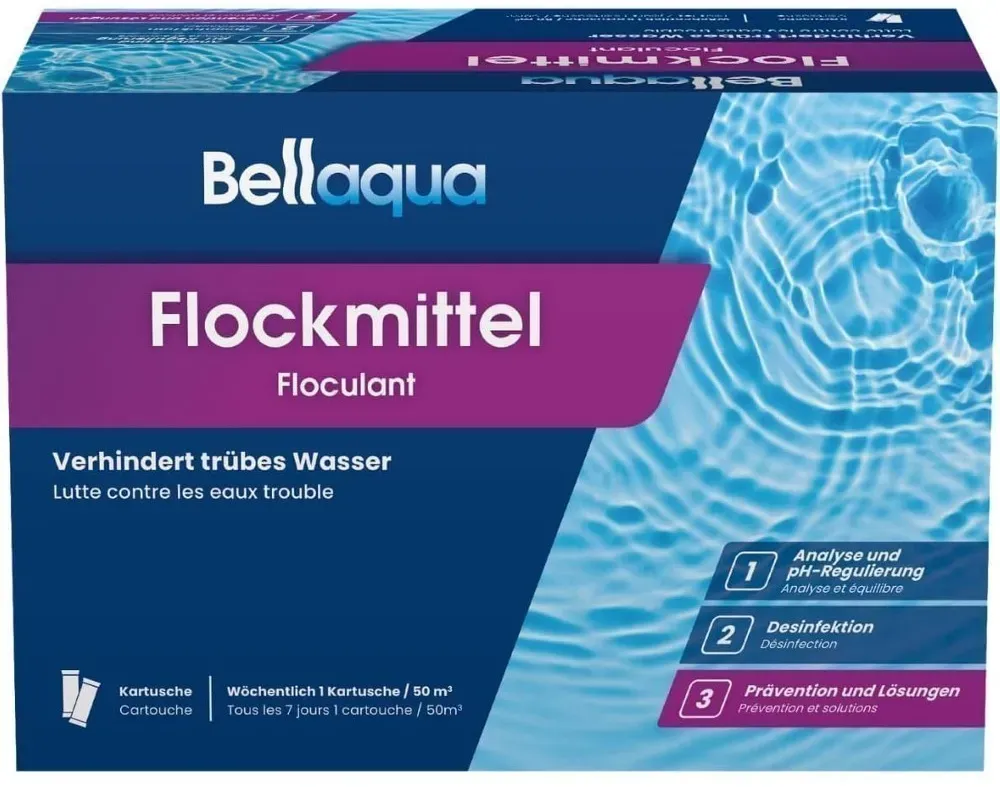 Bellaqua Flockmittel | Flockkartuschen - 1kg  (8 Kartuschen)