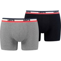 Levis Levis, Herren, Unterhosen, 2erPack Sportswear Logo, Grau, Schwarz, S