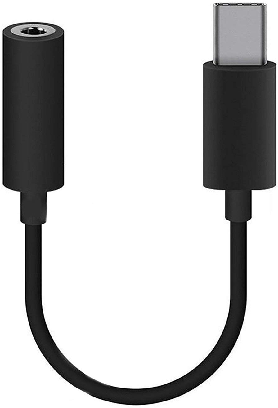 MOELECTRONIX USB 3.1 Typ-C Headset Klinke passend für Hotwav Note 12 |mit langem Anschluss | USB-C auf 3.5mm Kopfhörer | Buchse Aux-IN Audio Adapter Kabel SCHWARZ