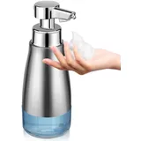 Phneems Seifenspender Automatisch Elektrische Seifenspender Sensor Mit Sensor Edelstahl Seifenspender Automatischer Schaum Soap Dispenser Automatic No Touch Schaumspender FüR Bad,KüChe Silber Metall