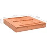 vidaXL Holzsandkasten Tannenholz 95×90×15 cm mit Dach braun