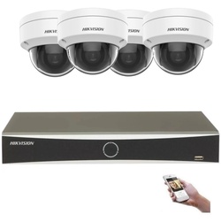 4K Full HD 4 Kanäle PoE Überwachungskamera-Set mit 4 Kameras HDMI VGA