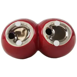 Casablanca modernes Design Casablanca 36439 Skulptur - Dekoobjekt - Kirsche - Double Cherry - Keramik - rot/Silber 16 x 16 cm