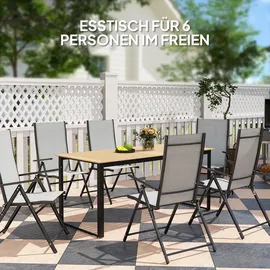 Outsunny Gartentisch 175 x 78 x 75 cm Schwarz/Gelb