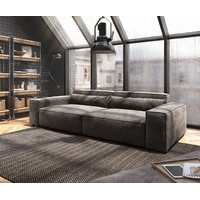 DeLife Big-Sofa Sirpio XL 270x130 cm Mikrofaser Khakibraun mit Hocker, Big Sofas