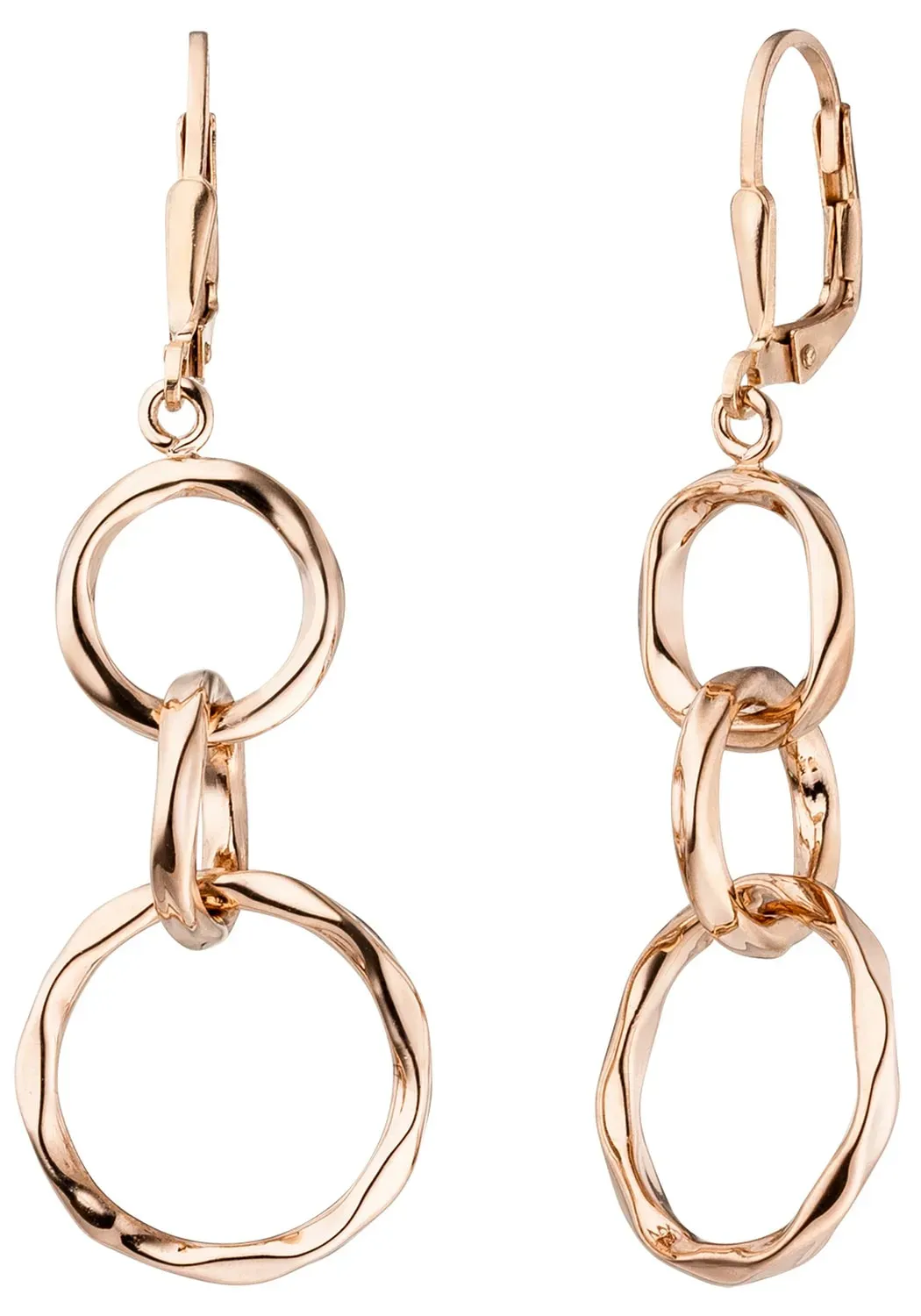 Paar Ohrhänger JOBO, rosa (roségoldfarben), Ohrringe, Damen, Silber 925 (Sterlingsilber), 925 Silber roségold vergoldet