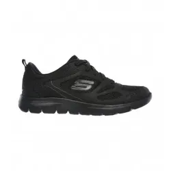 Skechers für Damen. 12982 Ausbilder Gipfeltreffen schwarz (37), Leder, Wohnung, Schnürsenkel, Lässig, Sportlich