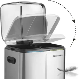 Songmics Mülleimer 2 x 20 l Silber