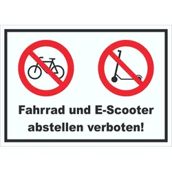 Schild Fahrrad und E-Scooter abstellen verboten A5 (148x210mm)