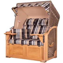 Mr. Deko bene living Strandkorb Komplettset Schaalsee Teak PE grau Modell 583