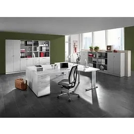 Hammerbacher Schiebetürenschrank V1752S/5/5/RE lichtgrau 1 Fachboden 120,0 x 40,0 x 74,8 cm