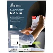 MediaRange Universal-Etiketten, stark haftend, 210x99mm, weiß, 150 Etiketten, MRINK142