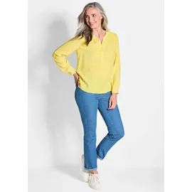 GOLDNER Elegante Viskosebluse mit V-Ausschnitt Gelb 44