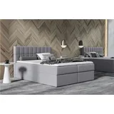 Polsterdoppelbett 180x200 KATE – grau + GRATIS-Topper - Grau