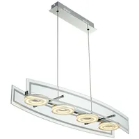 ETC Shop LED Pendelleuchte Glas, chrom, Höhenverstellbar, L 80 cm