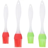 GHPKOTW 4 Stück Silikon Backpinsel(16Cm,20Cm) Küche Pastry Brush, Silikonpinsel Grillpinsel Pinsel, Basting Gebäckbürste, Bbq Backpinse, Gebäck, Rühren, Backen, Kochen(Rot, Grün)