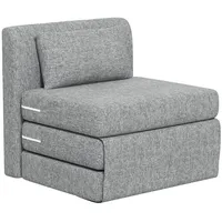 Homcom Bodensessel Grau Kunststoff, 80x74x75 cm, Wohnzimmer, Sessel, Polstersessel