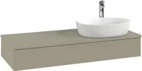 V&B Waschtischunterschrank mit Frontstruktur, mit Beleuchtung Antao 120x19x50cm, HL, WBP Lac, lea gre. m Lac