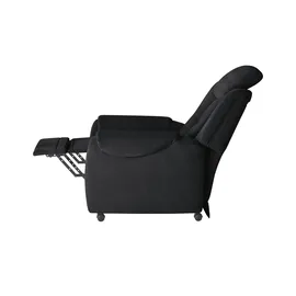 Polstermöbel Oelsa Fernsehsessel Andorra Mikrofaser 87 x 108 x 110 cm Schwarz mit Rollen