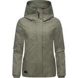 Ragwear Outdoorjacke Vannesa Wasserdichte Damen Übergangsjacke mit Kapuze grün 4XL (48)