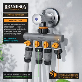 Brandson 4-Wege Schlauchverteiler 3/4 Zoll schwarz