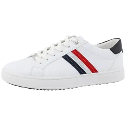 Plateausneaker TOM TAILOR "Ellen", Damen, Gr. 37, weiß, Lederimitat, sportlich, Schuhe, mit Tom Tailor Stickerei, Freizeitschuh, Halbschuh, Schnürschuh