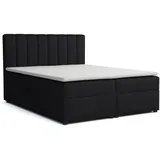 dein schlaf 24 Boxspringbett ROCK 160x200 Velour Anthrazit H3 - Dunkelgrau