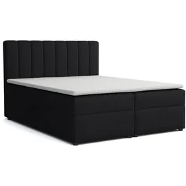 dein schlaf 24 Boxspringbett ROCK 160x200 Velour Anthrazit H3 - Dunkelgrau