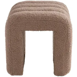 Home4You Hocker Teddystoff 40 x 40 x 38 cm Taupe