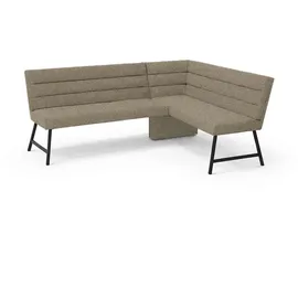 OTTO home Eckbank OTTO HOME "Oregon Küchenbank, Polsterbank, Esszimmerbank, 177x140 cm", grau, B:177cm H:90cm T:140cm, Massivholz, Metall, Polyester, Sitzbänke, Eckbank, Moderne Bank und Farben, Sitzplatzanzahl: 4/5, Frei in Raum stellbar
