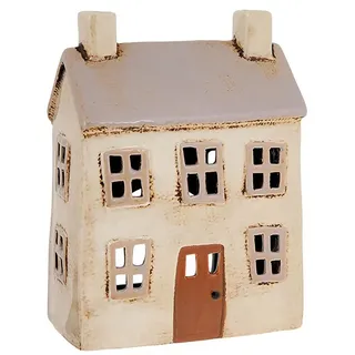 Village Pottery Bezaubernder Keramik-Teelichthalter im Haus – Keramik-Haus Kerzenhalter Ornament