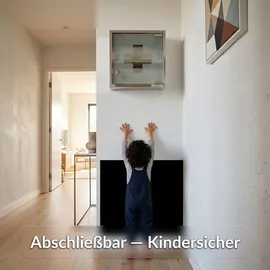Karat Medizinschrank Allen Abschließbarer Arzneischrank mit Glastür Silber 30 x 30 cm 2 Fächer