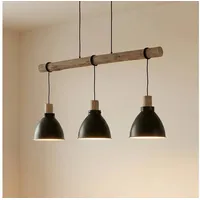 LINDBY Trebale 3-flg. 60 W 28 cm rechteckig schwarz Holz, Metall
