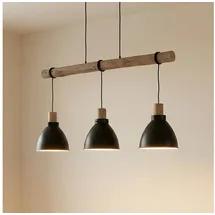 LINDBY Trebale 3-flg. 60 W 28 cm rechteckig schwarz Holz, Metall