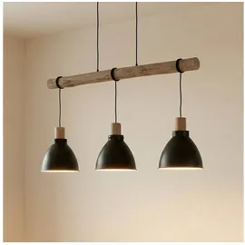 LINDBY Trebale 3-flg. 60 W 28 cm rechteckig schwarz Holz, Metall