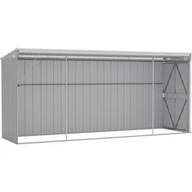 vidaXL Wand-Geräteschuppen 1,18 x 3,82 x 1,78 m grau