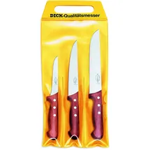 F.Dick F. DICK Messer Set 3-teilig, Holzgriff (Ausbeinmesser 13 cm, Stechmesser 18 cm, Blockmesser 21 cm, HRC 56°) 81553000