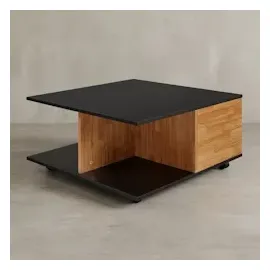 KADIMA DESIGN Design Couchtisch 70x70 Anthrazit/Sandeiche, Wohnzimmertisch in Braun-Schwarz / Gr.: onesize