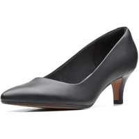 Clarks Damen Linvale Jerica Pumps, schwarzes Leder, 40 EU - 40 EU