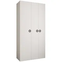 Abiks möbel Drehtürenschrank Weiß, Schwarz, Metall, Nachbildung, 120x245.5x40 cm,